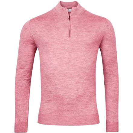 Thomas Maine Trui Pullover Shirt Style Zip Single Knit Raspberry Melange / male