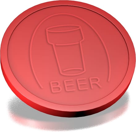 CombiCraft Reliëfmunten bier rood - 250 stuks