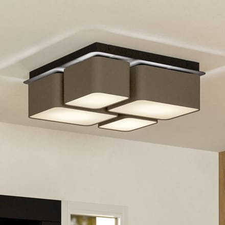 EGLO Mordazo Plafondlamp - E27 - 51 cm - Zwart|Antraciet|Bruin|Wit
