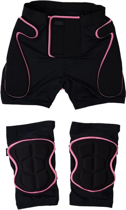 Beschermende Kleding Set - Wintersport Uitrusting - Val Bescherming - 3D Gewatteerd Ontwerp - One Size - Zwart Roze