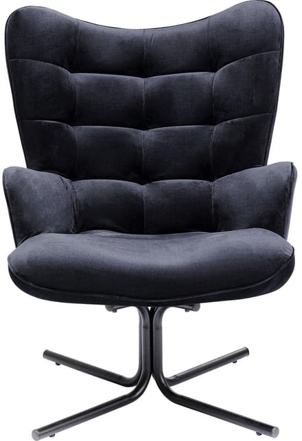 Kare Design Oscar Velvet Fauteuil - Fluweel Zwart
