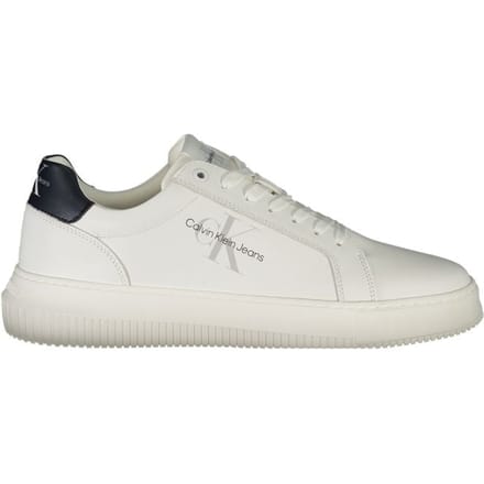Calvin Klein Bianco Leren Heren Sneakers
