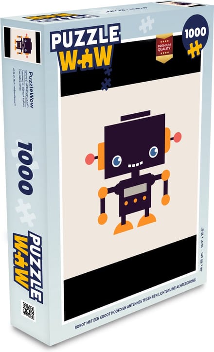 Puzzel Robot - Antenne - Oranje - Beige - Kind - Kids - Legpuzzel - Puzzel 1000 stukjes volwassenen