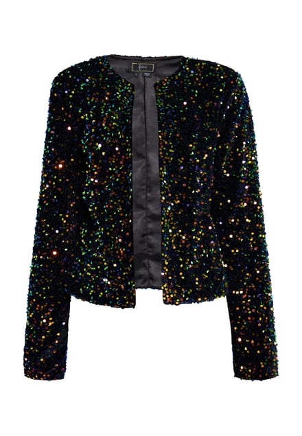 Faina Jasje met pailletten Dames Blauw Veelkleurig