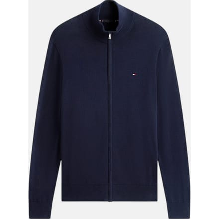 Tommy Hilfiger Essential Cotton Zip Sweater Navy Blue/ivory Petal size S | Cardigans Outlet | Men | Blue