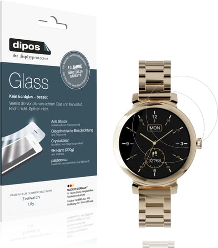 dipos – 2x Pantserfolie geschikt voor Zenwatch Lily | 9H Screenprotector