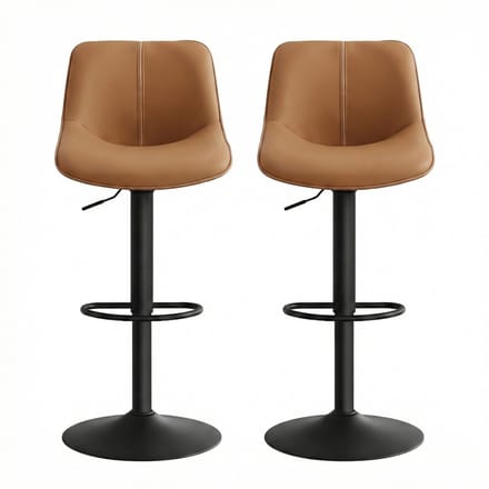 VASAGLE - Barkruk - Set van 2 Barkrukken - Draaibaar en In Hoogte Verstelbaar - Ergonomische Rugleuning