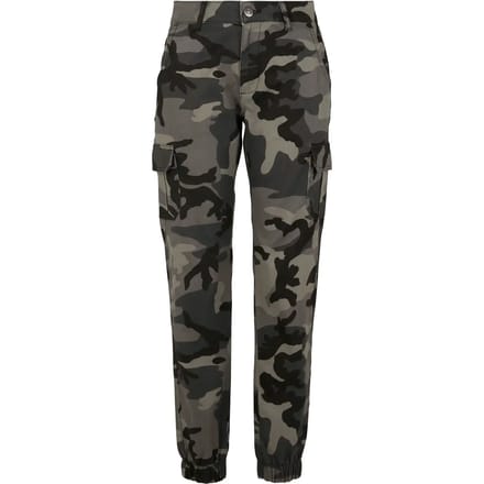 Urban Classics High Waist Camo Cargo Dames Cargobroeken - donkercamouflage - 28