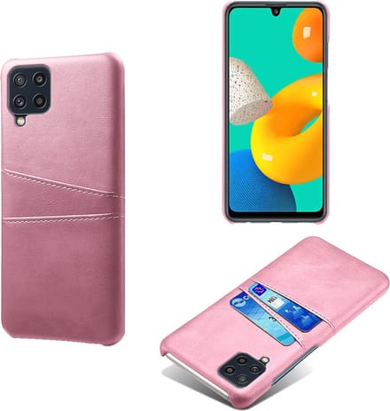 Backcover met Opbergvakjes + PMMA Screenprotector voor Galaxy M32 4G / M22 4G _ Roze Goud