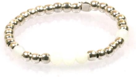 Heaven Eleven - 925 zilver ring - dikte 1mm - peach kralen - one size fits all
