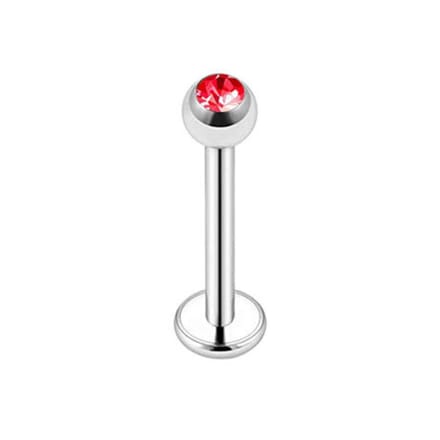 Zilver Met Steentje - Tragus / Helix / Labret Piercing
