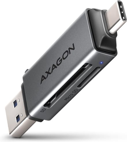 AXAGON Superspeed USB-C & USB-A - SD / microSD Mini-kaartlezer