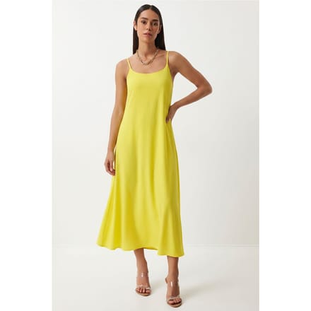 Katoenen Poplin Midi Slip Jurk