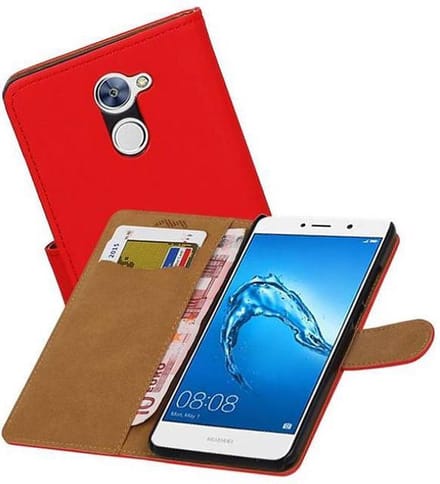 Bookstyle Wallet Case Hoesjes Geschikt voor Huawei Y7 / Y7 Prime Rood