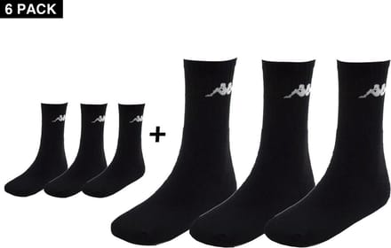 Kappa - Trisper Tennis Sock 6 pack - Sokken 6-Pack - 43 - 46 - Zwart