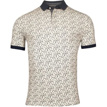 Baileys Polo Piqué Allover Mosaic Pattern Beige / male
