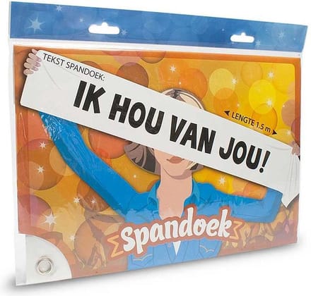Spandoek I love you 150x25 cm