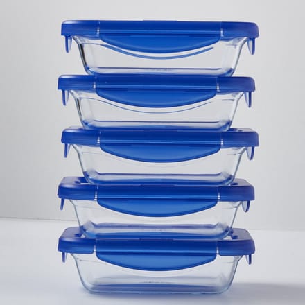 Pyrex - Cook & Go Schaal Rechthoek met Deksel 2-Delig - Transparant - Borosilicaatglas