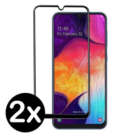 Screenprotector - 2 Stuks - Geschikt voor Samsung Galaxy A20 - Full Cover - Beschermglas - Gehard Glas - Tempered Glass - Screen Protector