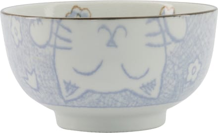 Blauw/Wit Kom - Kawaii Cat - 12.7 x 7cm
