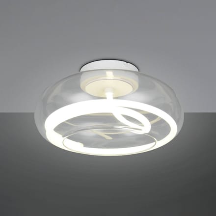Trio Lighting LED plafondlamp Tarsia, mat wit, Ø 40 cm glas