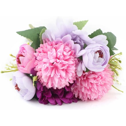 Kunstzijden Bloemenboeket Huis Bloemen Bruiloft Feest Tuindecor pink
