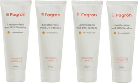 4 x Fagron Lanettecréme met 50% Vaseline - Voordeelverpakking