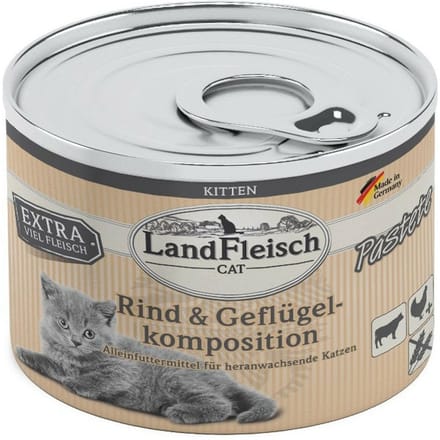LandFleisch Kitten Paté Rund+Vogel Samenstelling - 6x195g