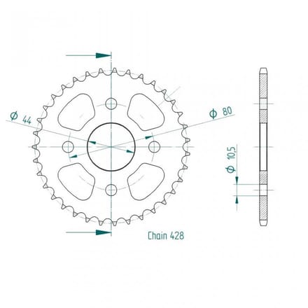 Couronne de transmission Esjot pour Quad KASEA 50 SKYHAWK 2004 Neuf