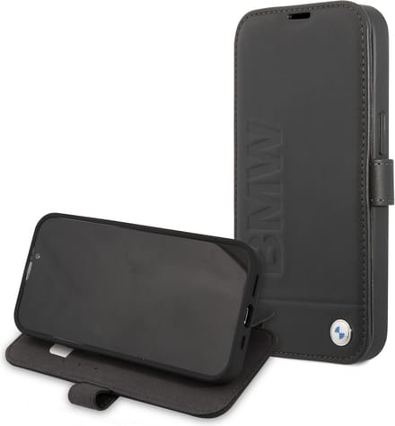 iPhone 13 Mini Bookcase hoesje - BMW - Effen Zwart - Leer
