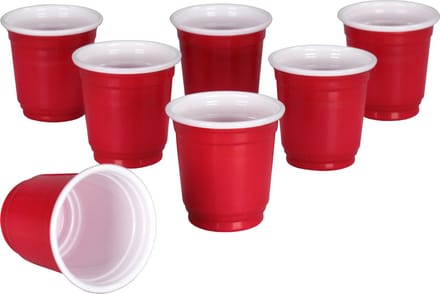 Red cup/Partycup, PP, reusable, 60ml, 2oz, rood (48 stuks)