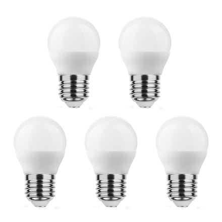 Technik E27 LED Lamp 4.9W - 470lm - 6000K - Daglicht Wit - LED Globe Mini P45 - Vervangt 40W Halogeen Gloeilamp - 5 stuks
