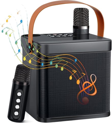 Draadloze Karaoke Machine met 2 Microfoons, Bluetooth Speaker, Draagbare Karaoke Set en Accessoires voor Feestjes en Evenementen