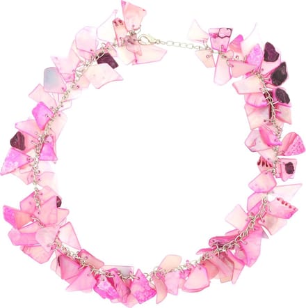 Behave - Ketting roze schelpen hangers - 50 cm