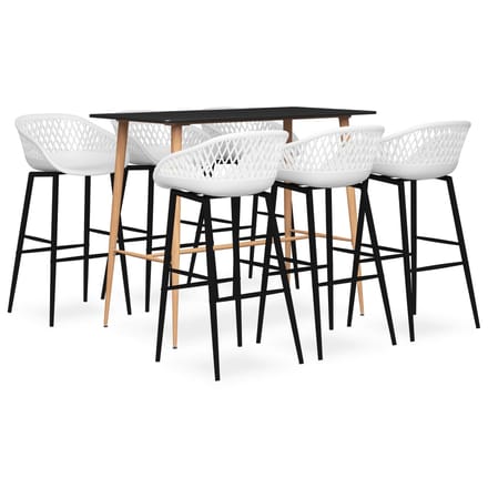 vidaXL - 7-delige - Barset - zwart - en - wit