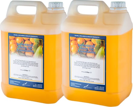 Douchegel Green Tea & Mandarin 5 liter - set van 2 stuks - Showergel - Navulling