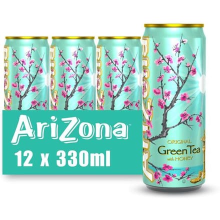 AriZona originele groene thee met honing - 12 x 330 ml