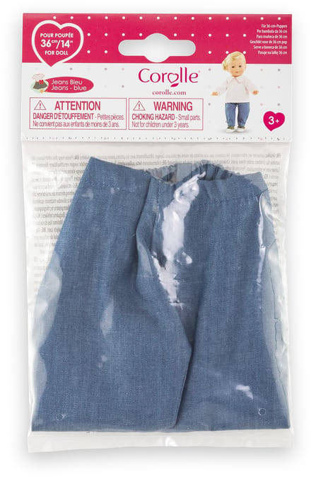 Corolle poppenjeans blauw - kleding voor pop 36cm denim look.