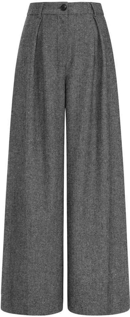 Banned - Lori Herringbone Palazzo broek - S - Grijs
