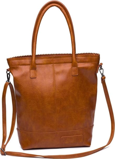 Zebra Trends Kartel met rits Shopper - Camel
