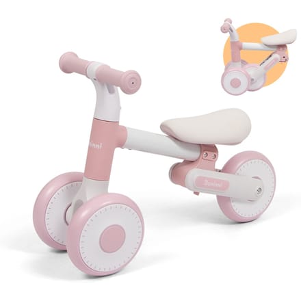 Baninni Opvouwbare Loopfiets 1 - 3 Jaar Azura Roze - Wit