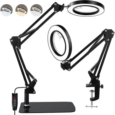 Unyqoos® Verstelbare LED-vergrootlamp met 10x vergroting en flexibele arm