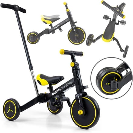 Kindertricycle 4-in-1 - Loopfiets Kinderen - Leren Fietsen - Stalen Frame - 66 cm - Blauw
