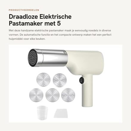 Dailygoods - Draadloze Elektrische Pastamaker met 5 Noedelplaten