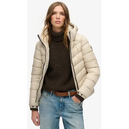 Superdry Gewatteerde Fuji jas met Capuchon Beige Grootte: 42