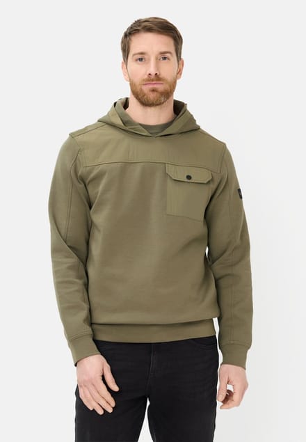 camel active fleXXXactive® sweatshirt met capuchon - Maat menswear-M - Olijfgroen