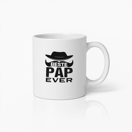 Beste Pap Ooit Beker – Perfect Cadeau voor Vader met Snor Design