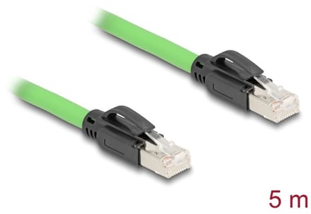 Delock RJ45 Network Cable Cat.6A plug to plug SF/UTP suitable for drag chains PUR (TPU) 5 m green