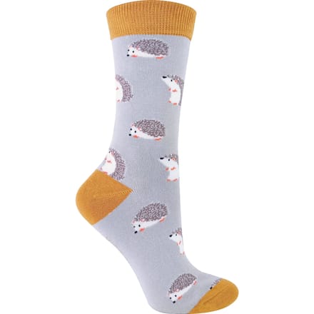 Miss Sparrow - Dames Animal Design BamboeSokken - Hedgehog (Zilver)