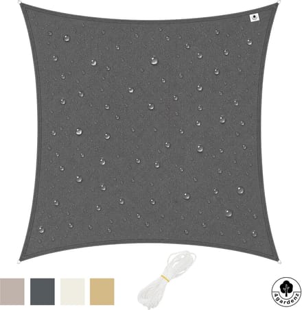 4gardenz Schaduwdoek Waterafstotend Vierkant 4x4 mtr - Grijs